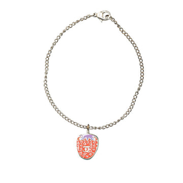 Chanel Coco no mark Strawberry Bracelet Silver Red