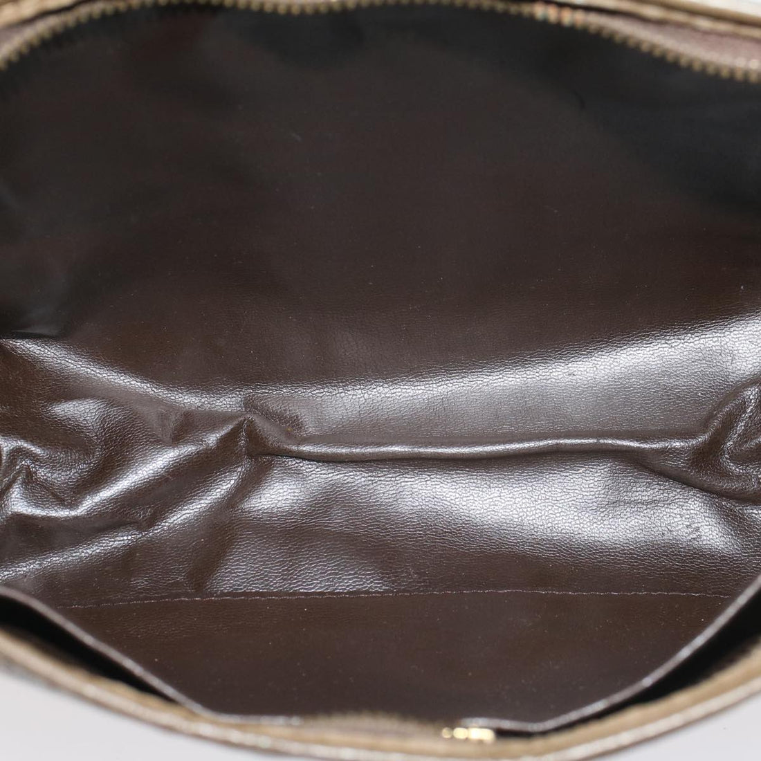 FENDI Zucchino Canvas Clutch Bag  Beige Auth am4754