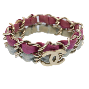 Top Quality Chanel COCO Mark Chain Bracelet metal Blue Purple Silver CC Auth am5014