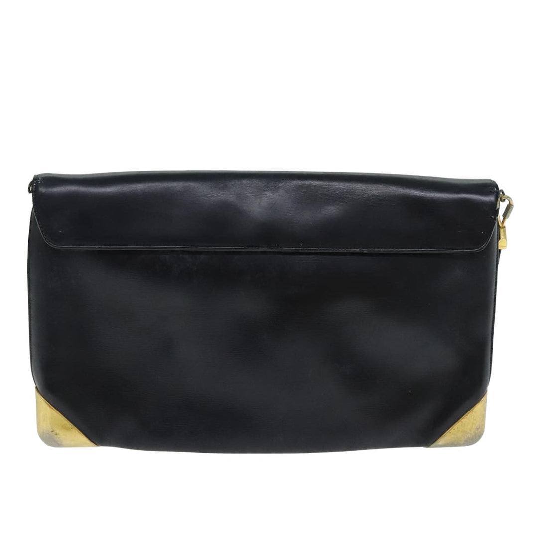 CHRISTIAN Pearl Street Bags Dior Trotter Canvas Shoulder Bag Leather Navy Black Auth am6449