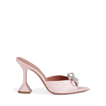 Embellished Pink Satin Rosie Mules