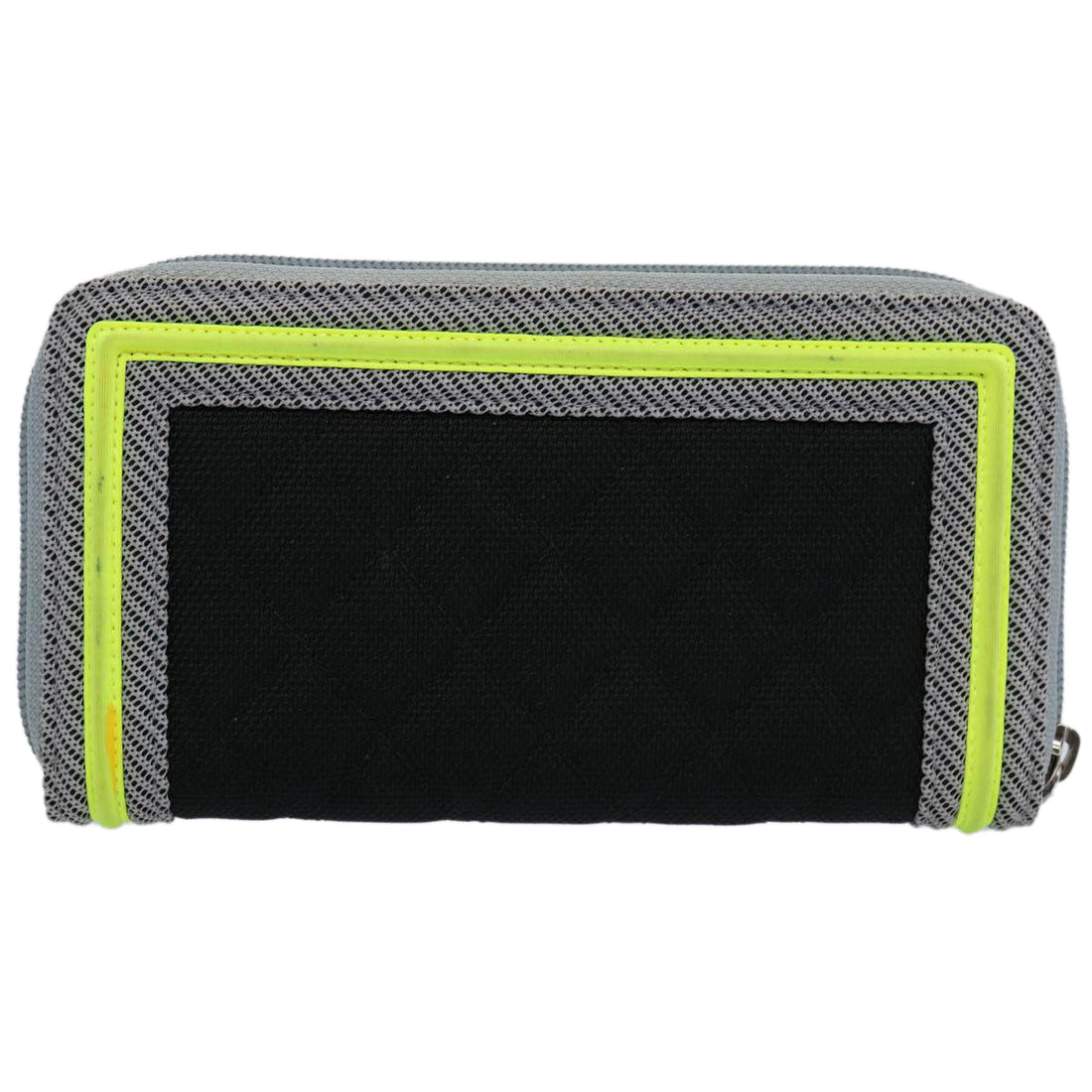 Chanel Boy  Matelasse Wallet Nylon Black CC Auth arB