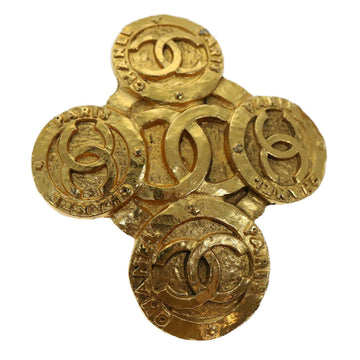 Top Quality Chanel COCO Mark Brooch metal Gold CC Auth ar11604B