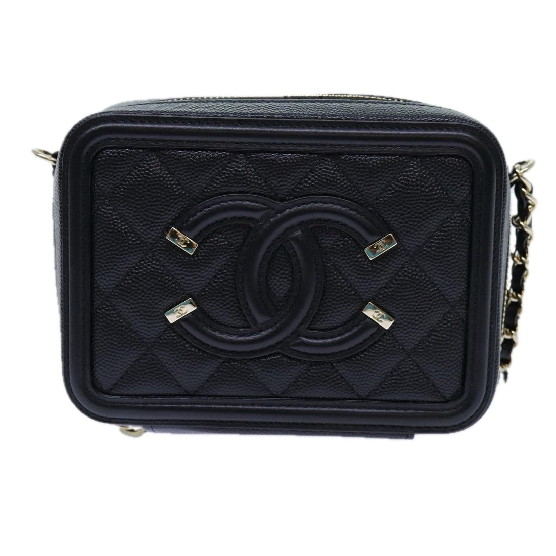 Top Quality Chanel Chain CC Figly Mini Bag Caviar Skin Black A84452 CC Auth ar11762A