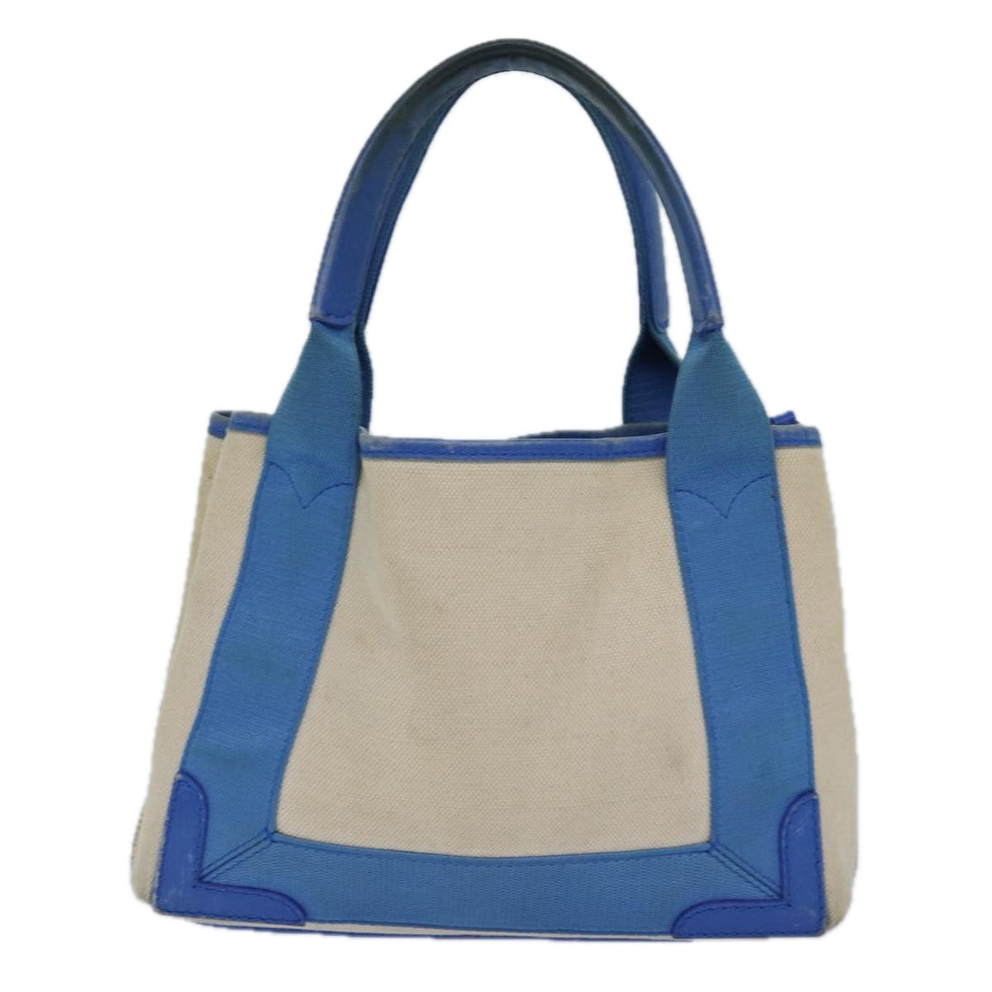 Balenciaga Navy Kabas XS Bag Canvas Leather 2way Blue Silver 390346 Auth ar12352