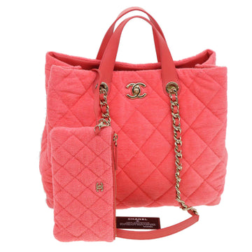 Chanel Chain Hand Bag Pile way Pink CC Auth arA