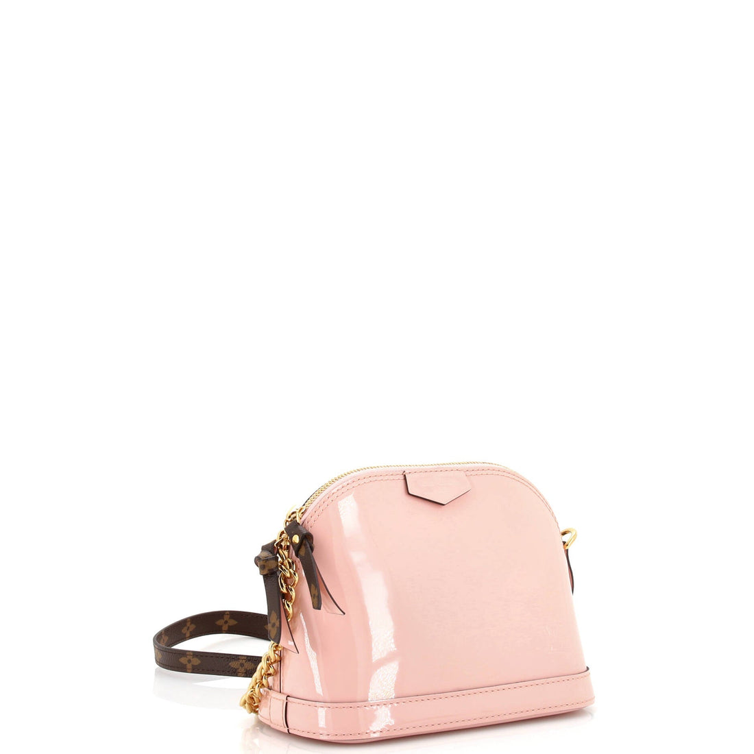 Alma Chain Handbag Vernis with Monogram Canvas Mini