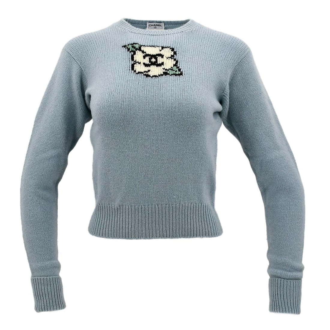 Chanel Fall 1995 intarsia Camelia jumper #40