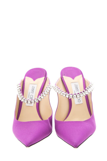 Jimmy Choo Purple Satin & Crystal Heels SZ 41.5