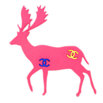 Chanel Deer Brooch Pin Pink 01A