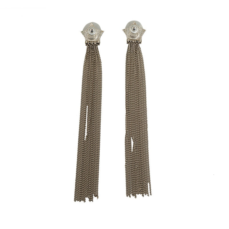 Chanel COCOno mark STARMOTHIEF FRINGE PIERS SILVER METAL LADY  Chanel LOVE no markET SHOP