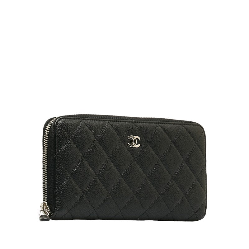 Top Quality Chanel Matrases Coco Round Long Wallet Black Caviar S  Chanel