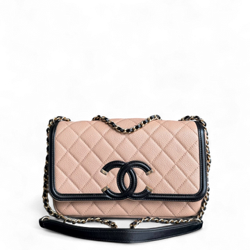 Chanel Filigree Flap Small - Togo/epsom/caviar/clemence/callfskin/cowhide/lambskin Quilted Black Beige Gold Hardware Series 24