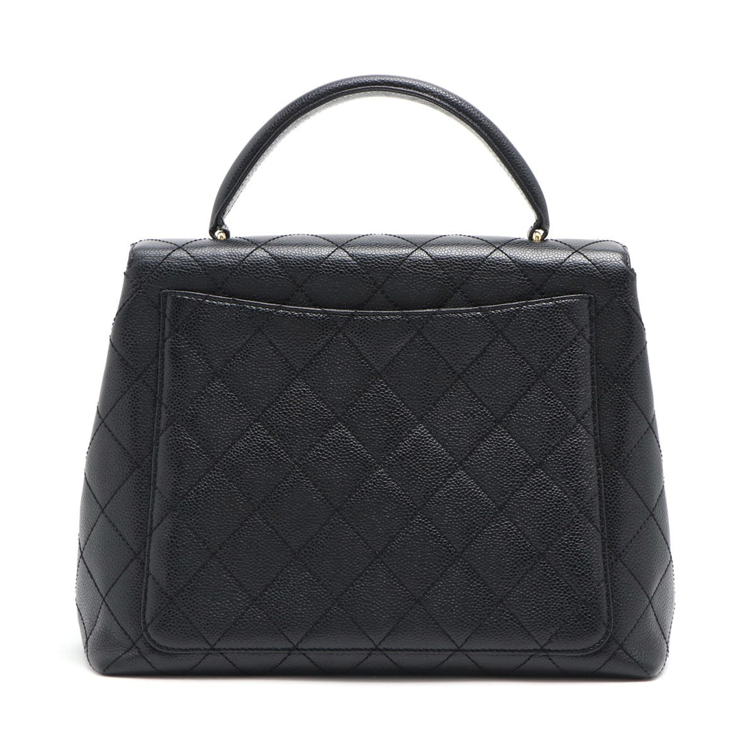 Chanel Mattress Caviar S Handbag Black Silver Gold