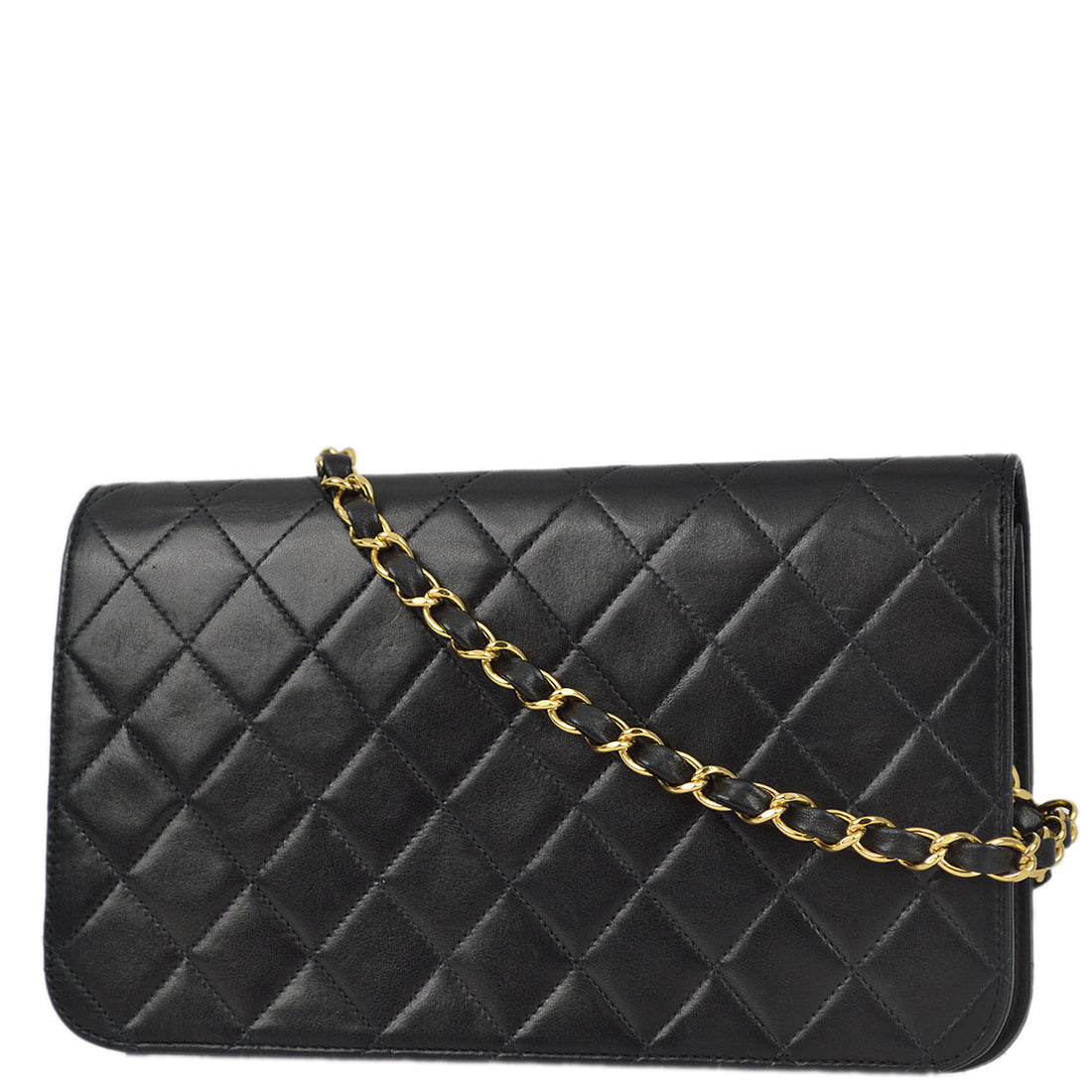 Chanel 2000-2001 Black Lambskin Turnlock Small Full Flap Bag
