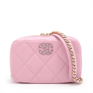 Chanel 19  Chain Shoulder Bag Pink G x Silver Gold  32nd Series AP2728