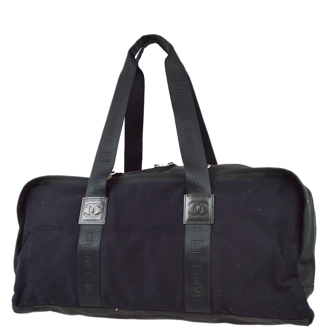 Chanel Black Felt Sport Line Duffle Gym Bag