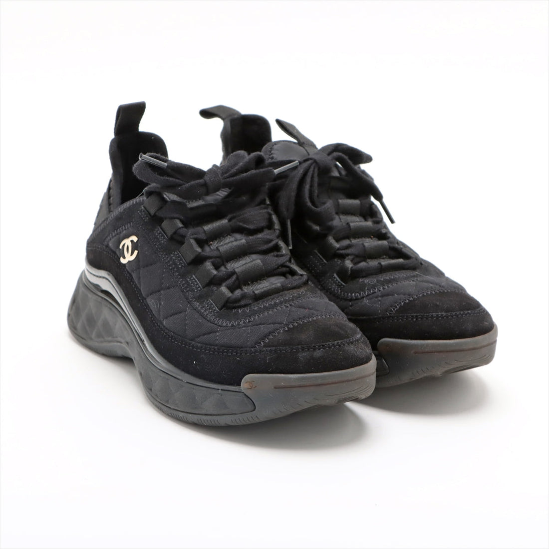 Chanel Coco Fabric Trainers 35  Black G38501