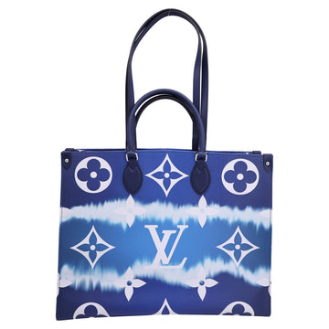 Louis Vuitton On The Go Escale Monogram GM Tote Bag in Blue Coated Canvas