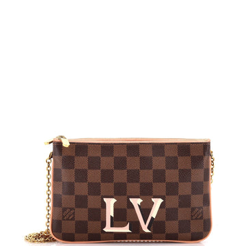 Double Zip Pochette Damier