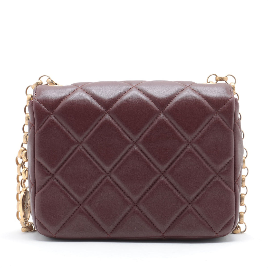 Chanel Mini Lambskin  Single Chain Single Chain Bag Bordeaux Gold  IC Chip
