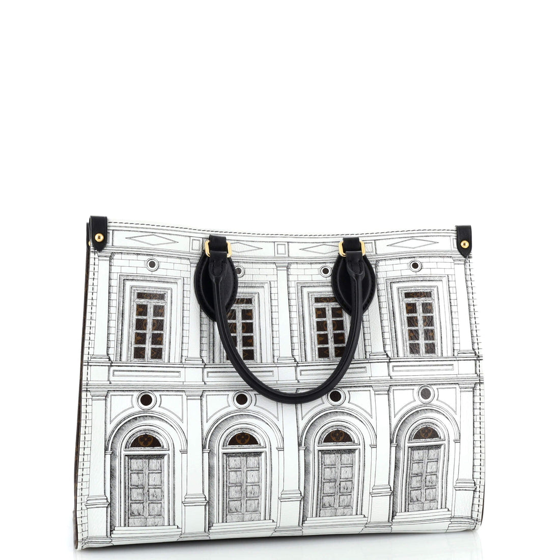 OnTheGo Tote Limited Edition Fornasetti Architettura Print Leather and Monogram Canvas MM