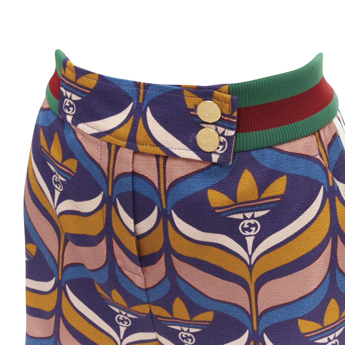 Gucci Adidas logo print striped shorts