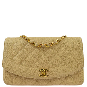 Chanel Beige Caviar Medium Diana Shoulder Bag