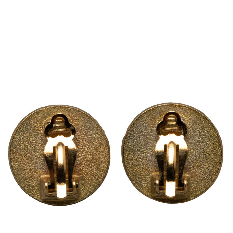 Chanel  Cocono mark Wind Cars Earrings Gold Black Mack   CHANEL