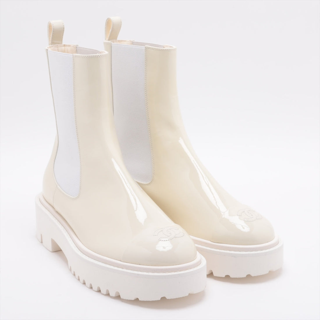 Chanel Coco 22C  Leather Sidewear 37 1/2  White G38218