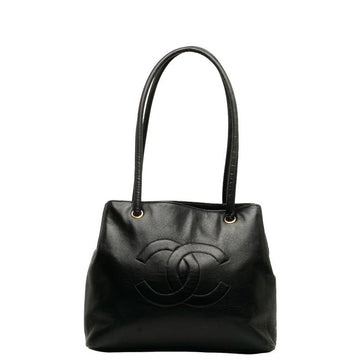 Chanel Cocono mark  Bag houlder Bag Black Leather Lady Chanel