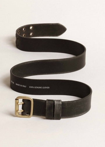 Deluxe Brand Double Prong Belt In Black