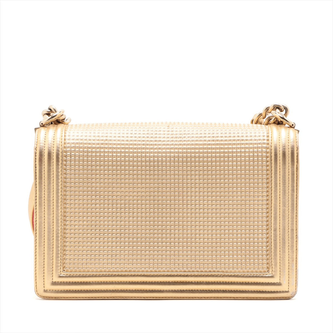 Chanel Boy  Chanel 28   Chain Shoulder Bag Gold Gold  18 A92193