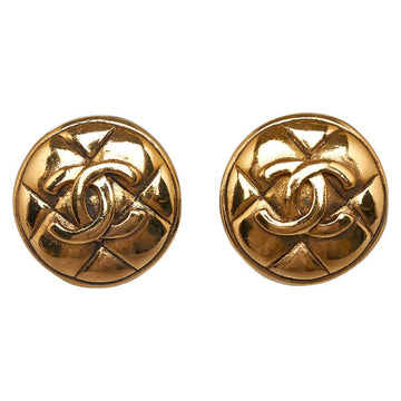 Chanel Matrases Cocono mark Earrings Gold   Chanel