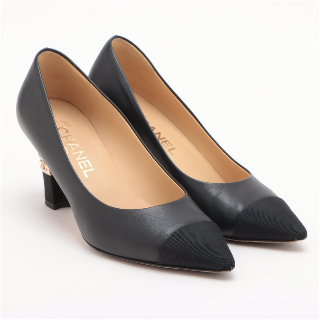 Chanel Coco 20P Leather Pump 36 1/2  Black G35802 Box