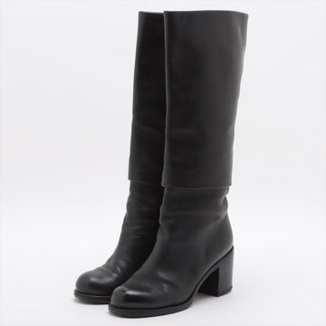 Chanel Coco Leather Long Boots 36  Black G27808 Lift
