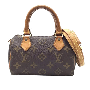 Louis Vuitton Nano Speedy  Canvas Shoulder Bag