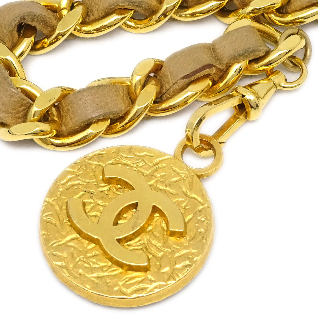 Chanel Medallion Chain Belt Beige Small New