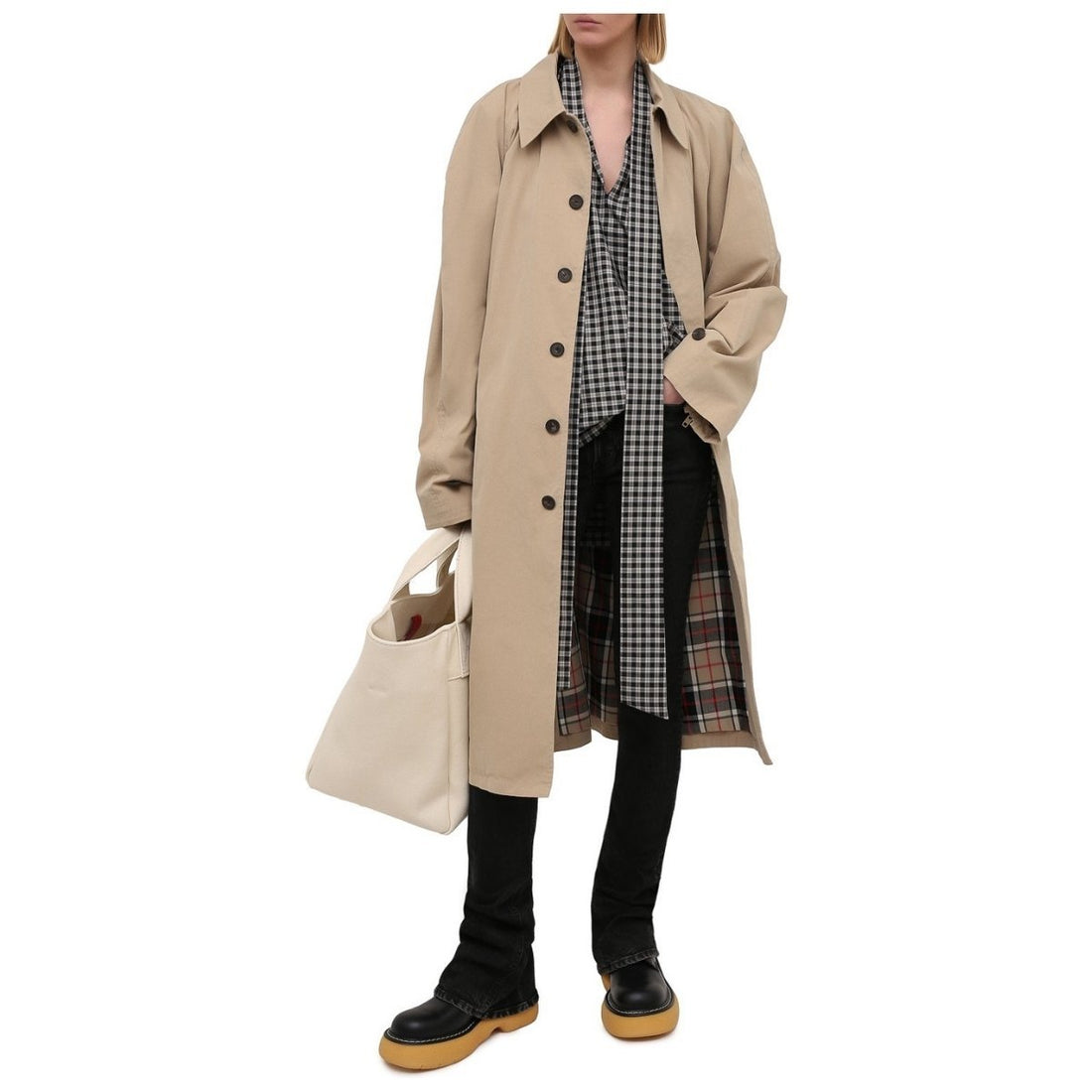 Beige Twill Car Coat