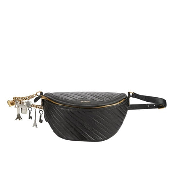 Black Leather Souvenir Belt Bag