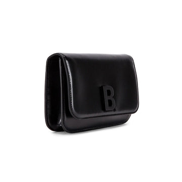 Balenciaga Black Shiny CalBNkin Leather Chain Wallet Shoulder Bag 593615