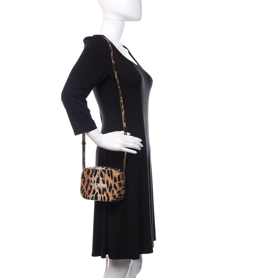 Balenciaga CalBNkin Logo Printed Leopard XS Everyday Camera Bag 552372