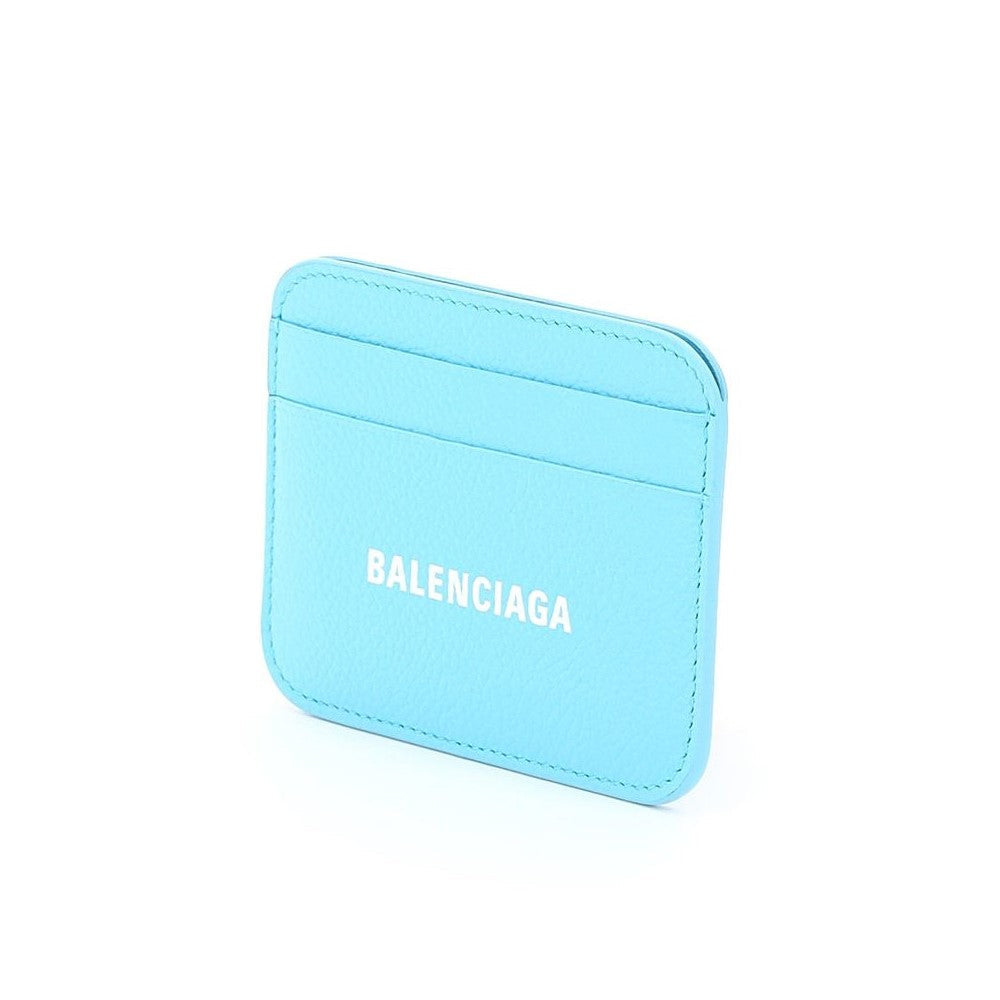 Balenciaga Cash Light Blue CalBNkin Leather Credit Card Wallet 593812