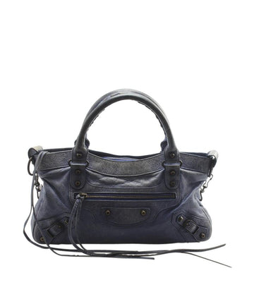 Balenciaga Classic First Blue Agneau Leather Shoulder Bag