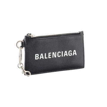 Balenciaga Cash Black Leather Lanyard Card Holder Wallet 594548
