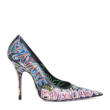 Graffiti-printed Leather Pumps