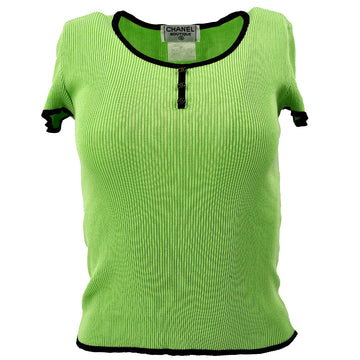 Chanel 1995 spring ribbed cotton T-shirt #40