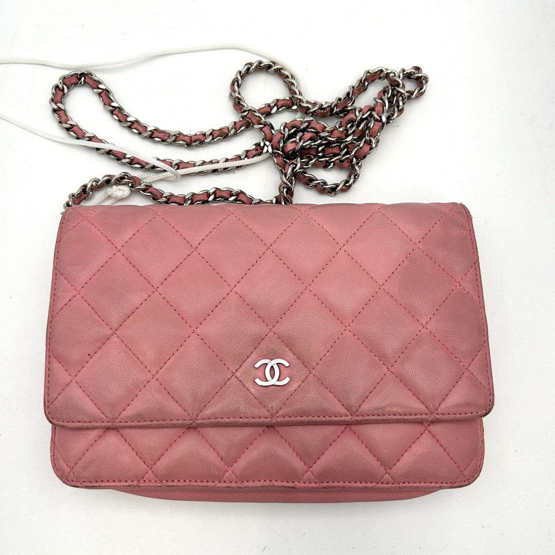 Top Quality Chanel Lambskin Quilted Wallet on Chain WOC Pink LA22262