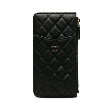 Chanel Matrases Cocono mark Timeless Classic Card Box Long Wallet Black Caviar   CHANEL