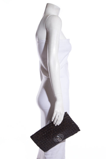 Bottega Veneta  Black Scarab Beatle Clutch